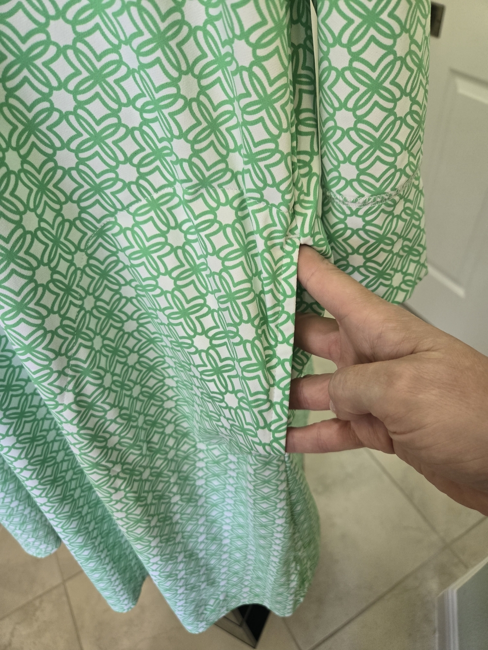 Lilly Pulitzer Chilly Lilly Solia UPF 50 Green White Geometric LS Dress XXL - Picture 4 of 14